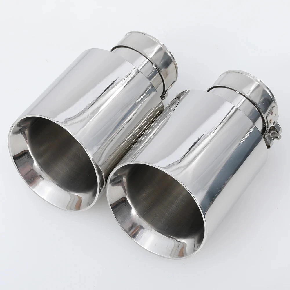 1 Piece：Newest Style Stainless Steel Universal Exhaust System End Pipe+Car Exhaust Tip