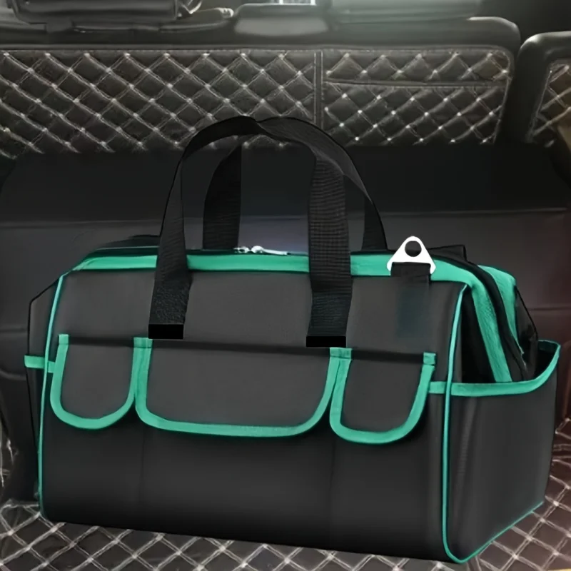 Heavy Duty Tool Bag, Wide Mouth Small Tool Bags, Soft Handle Toolbox Organizer Storage, Large Zipper Electrician Tool Bag