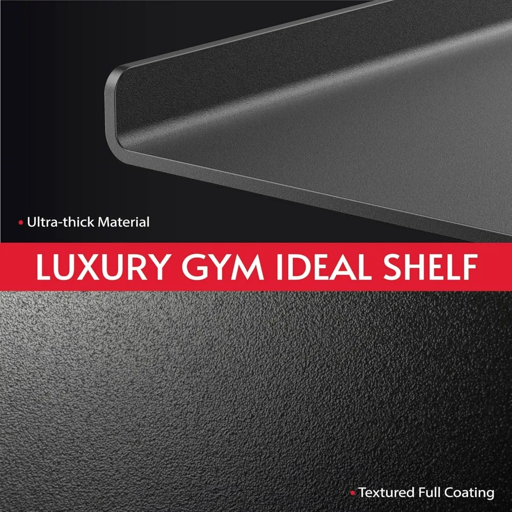 منظم معدات الصالة الرياضية المثبت على الحائط قابل للتعديل مع رفين وحامل حصيرة اليوغا للتخزين المنزلي #3