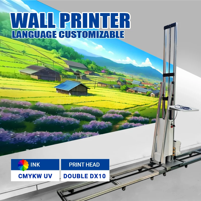 TH-UP200W آلة طباعة الجدار المحمولة مع عجلات ثلاثية الأبعاد الأشعة فوق البنفسجية طابعة نافثة للحبر جدار عمودي مصنع طابعة جدارية