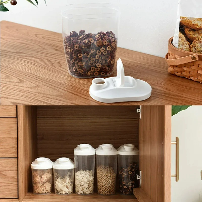 1000ML /1500ML Food Storage Container Cereals Sealed Jar Plastic Pantry Organization Canisters Milk Powder Grains Candy Kitchen