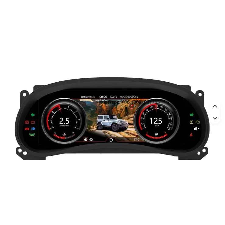 LCD Instrument Cluster for Wrangler 2011-2018 Car Linux System Speedometer CarPlay Dashboard Digital Cluster