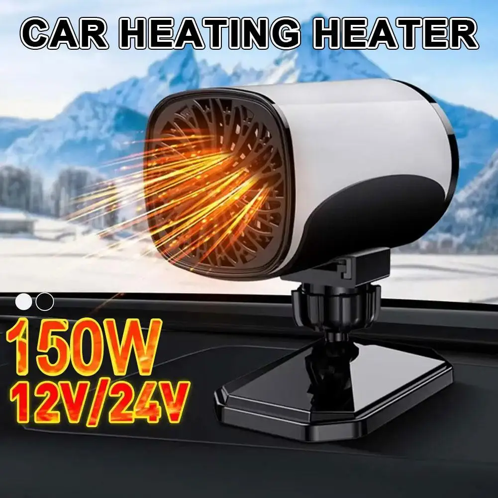 150W Portable Car Heater Fan 12V/24V 2 IN 1 Car Anti-Fog Heating & Cooling Defrosting Defogging Defogger Auto Windshield Heating