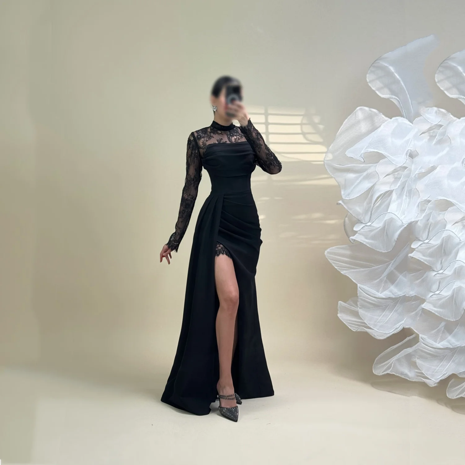 

Customizedفساتين سهرات Elegant Party Dresses Black Wedding Dresses for Parties Mermaid 드레스 Robes of Soirée Lace