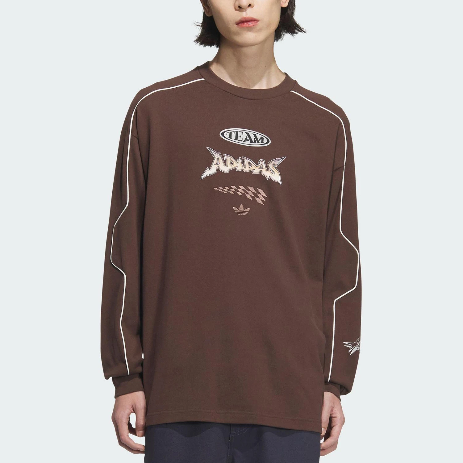 

Adidas genuine genuine Unisex Knit Round Neck Sweatshirt Pullover JM8038