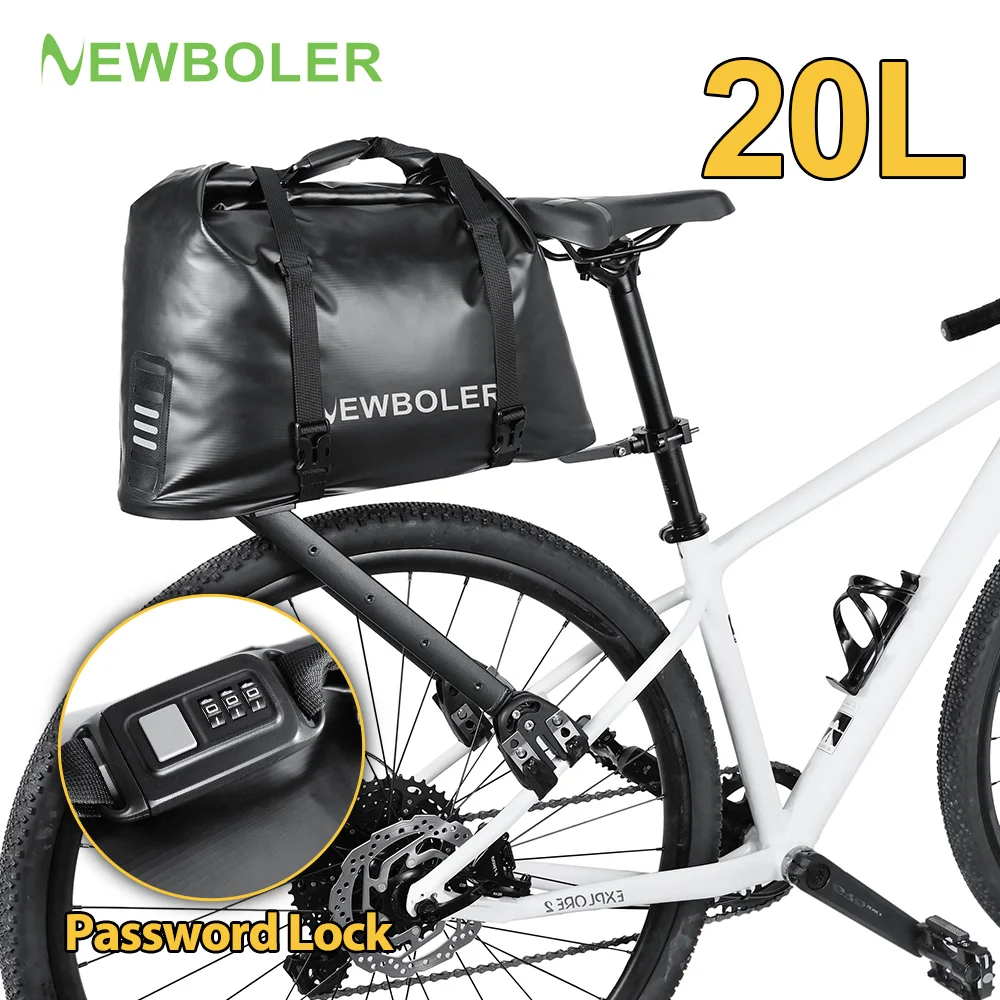 

NEWBOLER Aeropack Aluminium Alloy Bicycle Luggage Carrier Passcode Lock Bike Bag Bikepacking For MTB And Gravel Bike Rack Shelf