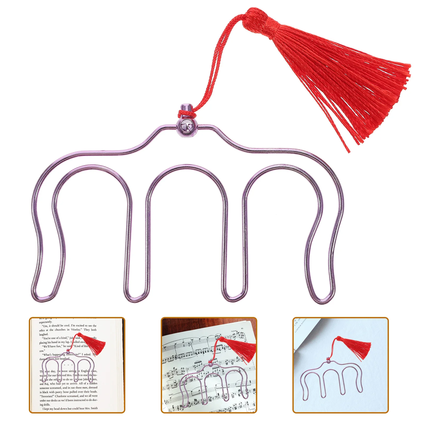 

2Pcs Steel Music Book Clip Portable Sheet Music Page Holders Simple Design Clear Text View Instrument Supplies