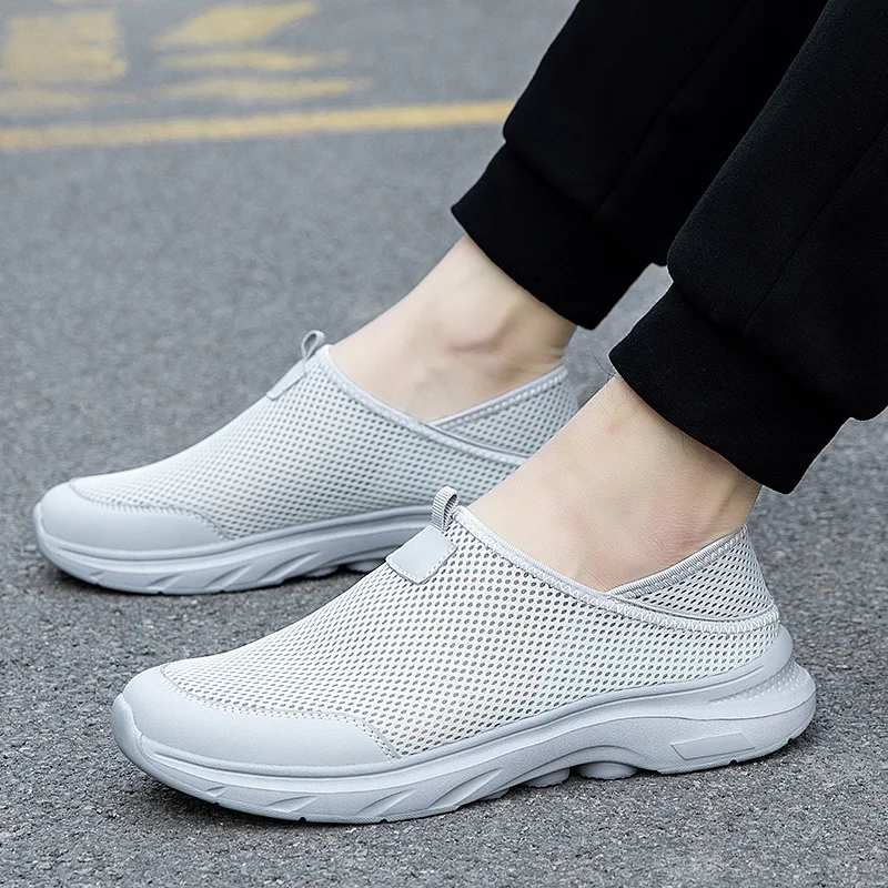 

Men Walking Shoes Mesh Light Comfortable Summer Loafers Sports Outdoor Flats Breathable Fitness Soft Sneakers Size 38-45