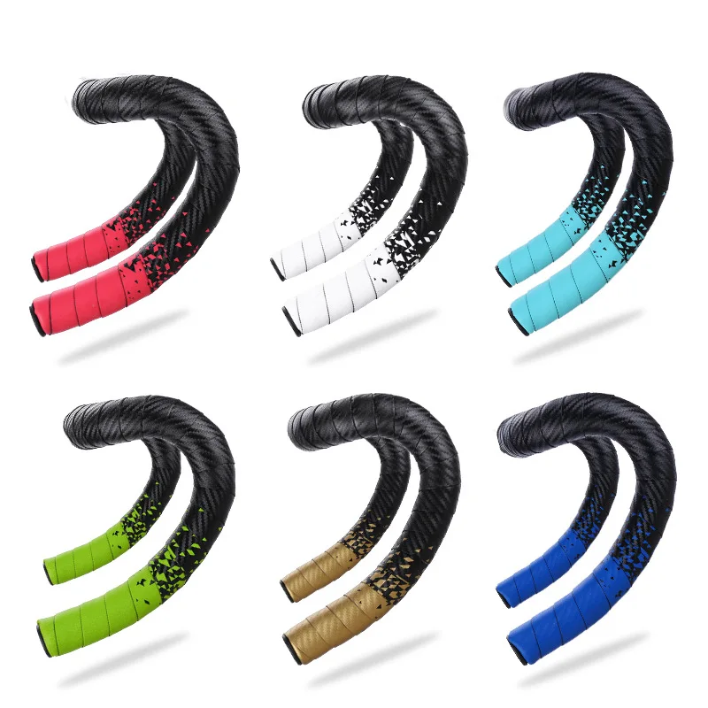 Soft Road Bike Bicycle Handlebar Cork EVA PU Bar Tape Professional Cycling Damping Anti-Vibration Wrap With 2 Bar Plug