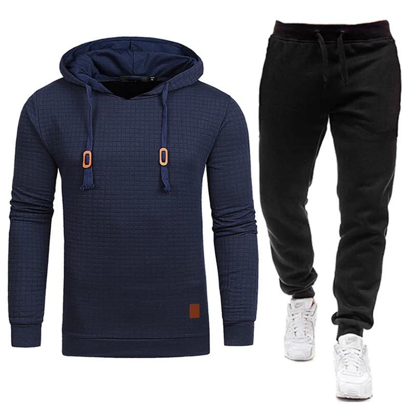 Casual Tracksuit Men Hooded Sweatshirt Outfit Spring Autumn Mens Sets Sportswear 2020 Male Hoodie+Pants 2PCS Jogging Sports Suit