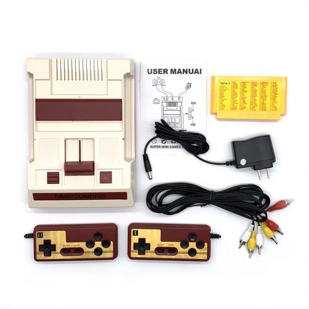 

Super new 8 bit TV Game Player rs-35 red and white game machine 632 game double play nostalgic FC card game machine