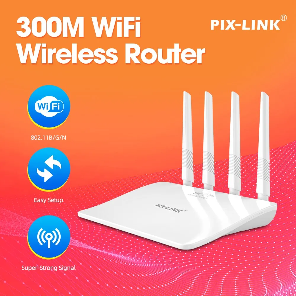 PIX-LINK WR21Q 300Mbps Wireless-N Router Internet Mini Wireless Internet Wifi Router External Antennas WISP Repeater AP Mode 