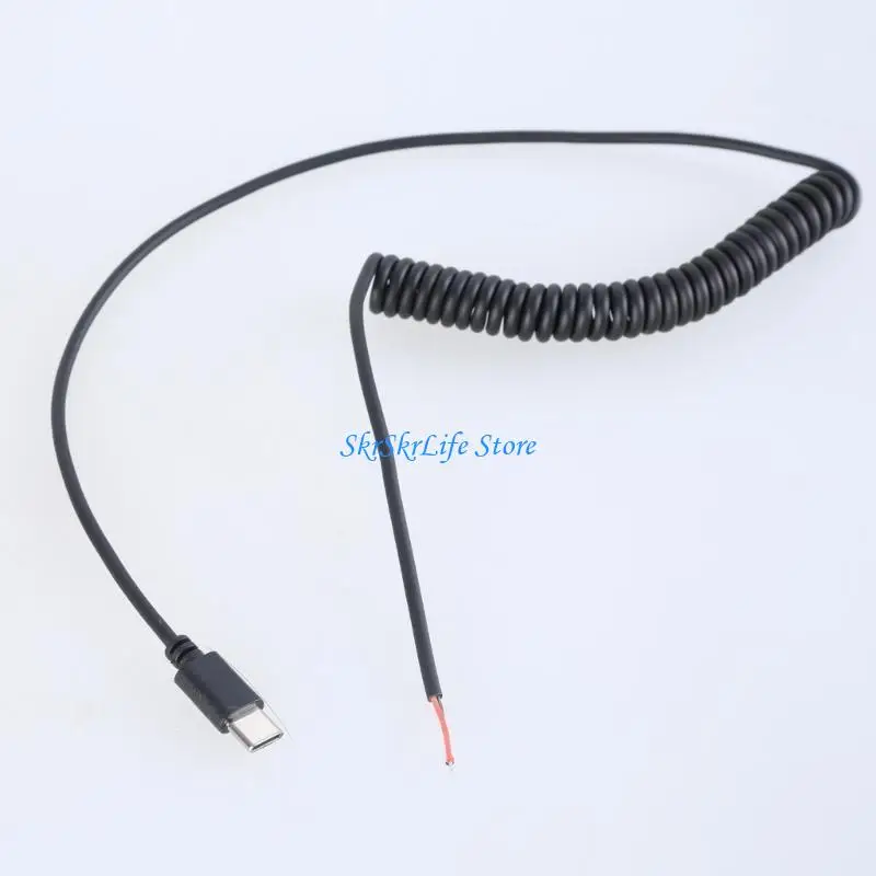 

E65E Flexible Type C Charging Cable With Bare Ends, 5V Power Cord USB C Male 2Pin Pigtail Cable For Electronics,USB Equipment