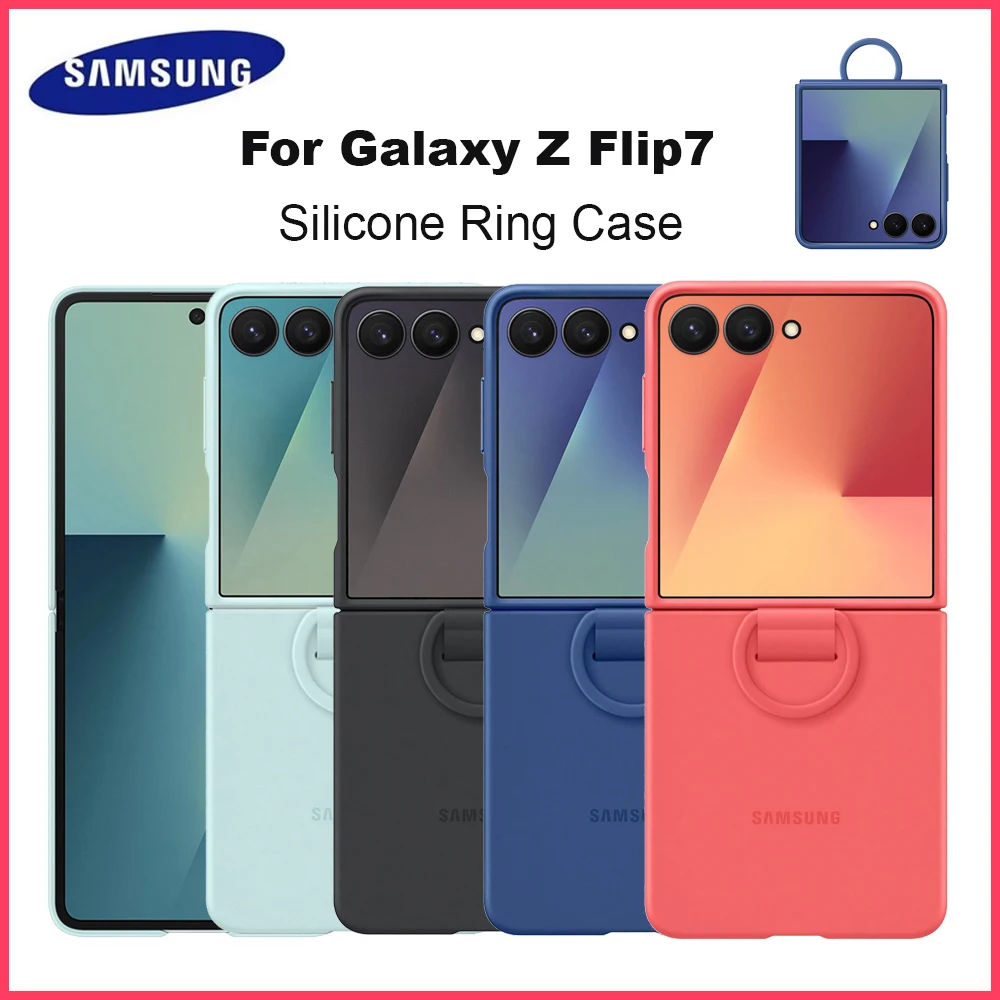 

Original Samsung Galaxy Z Flip7 Silicone Ring Case EF-PF766 with Ring Silicone Protective Case Shockproof for Galaxy Z Flip 7