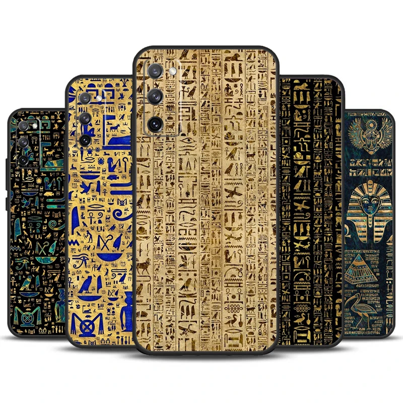 Ancient Egyptian Hieroglyphic Funda For Samsung Galaxy S23 Ultra S22 Plus S20 S21 FE S8 S9 S10 Note 10 20 S24 Ultra Case