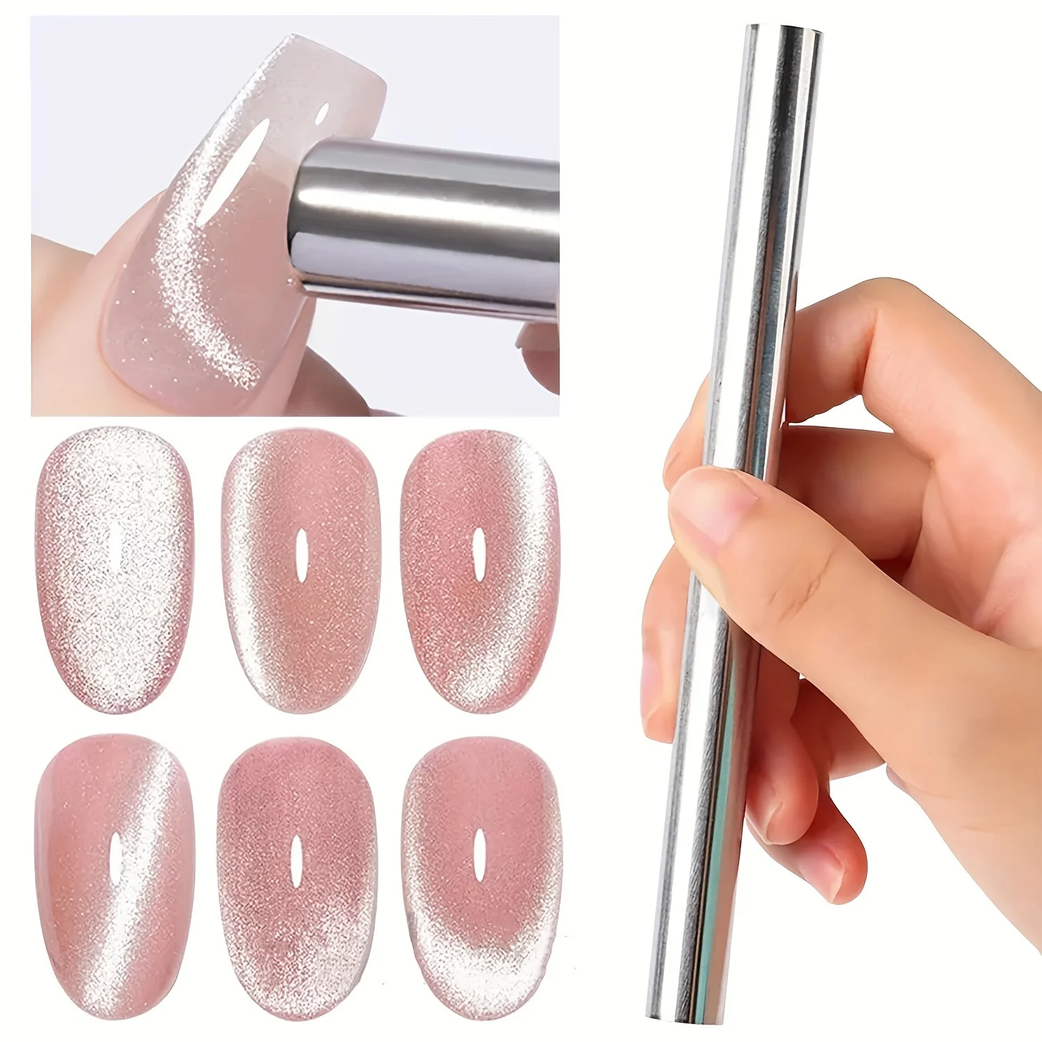 LINMANDA Cylindrical Nail Magnet Cat-Eye Magnetic Stick Nail Art Tool Suitable for Cat-Eye Gel Nail Polish Nail Art Design