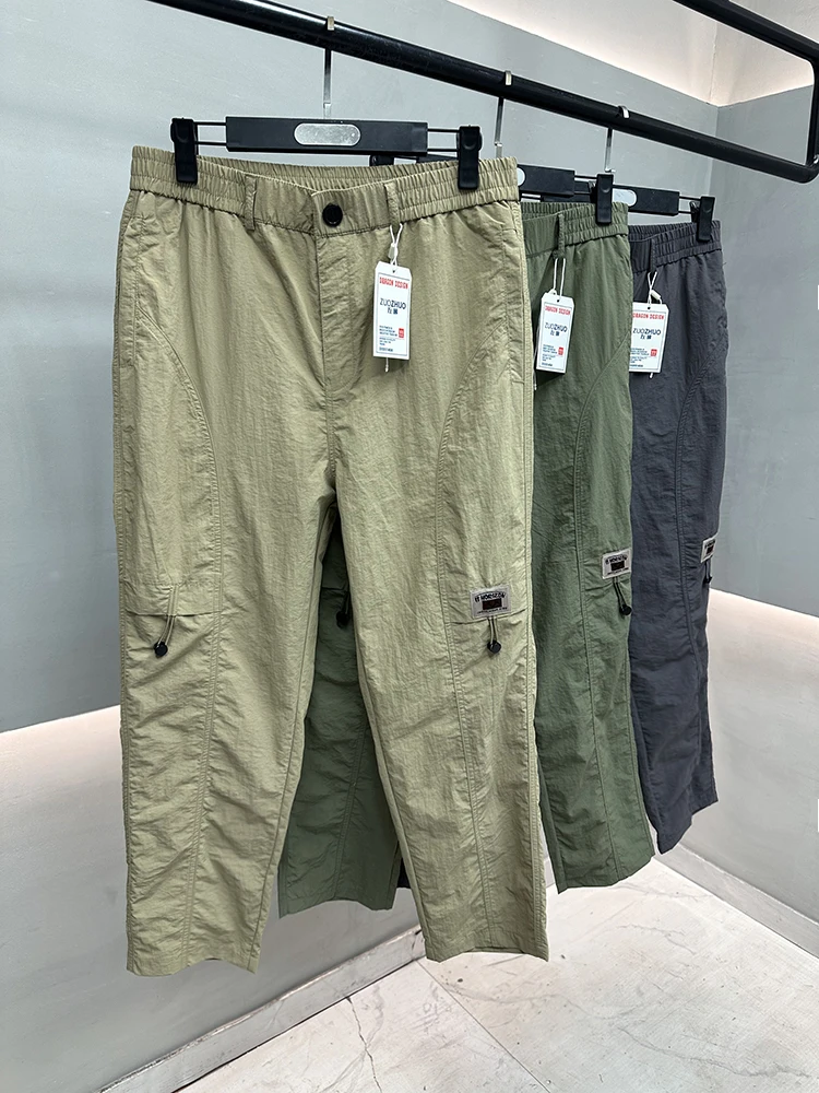 

Мужские повседневные брюки для активного отдыха, весенне-летние, свободного кроя, прямые, рабочие, ветрозащитные, водонепроницаемые, модные, городские, стильные