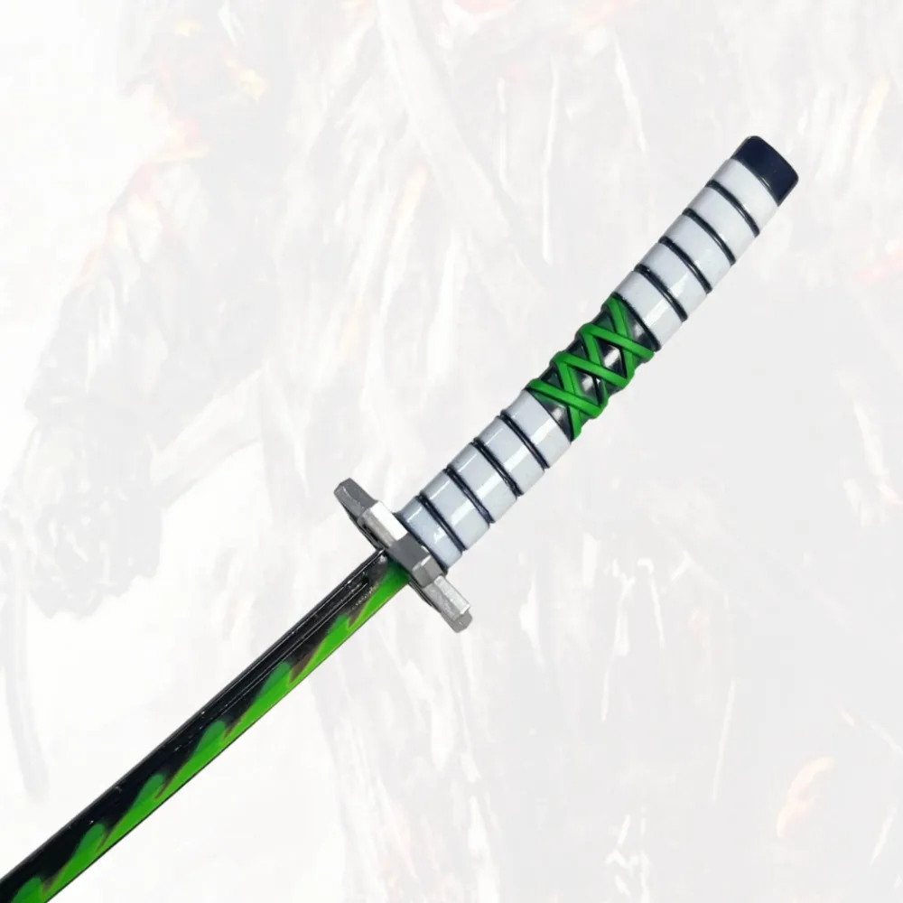 9.8 inch Demon Slayer Shinazugawa Sanemi Metalen Katana Zwaard Originele Samurai Sabel Ninja Mes Sabel Cosplay Accessoires Prop Speelgoed