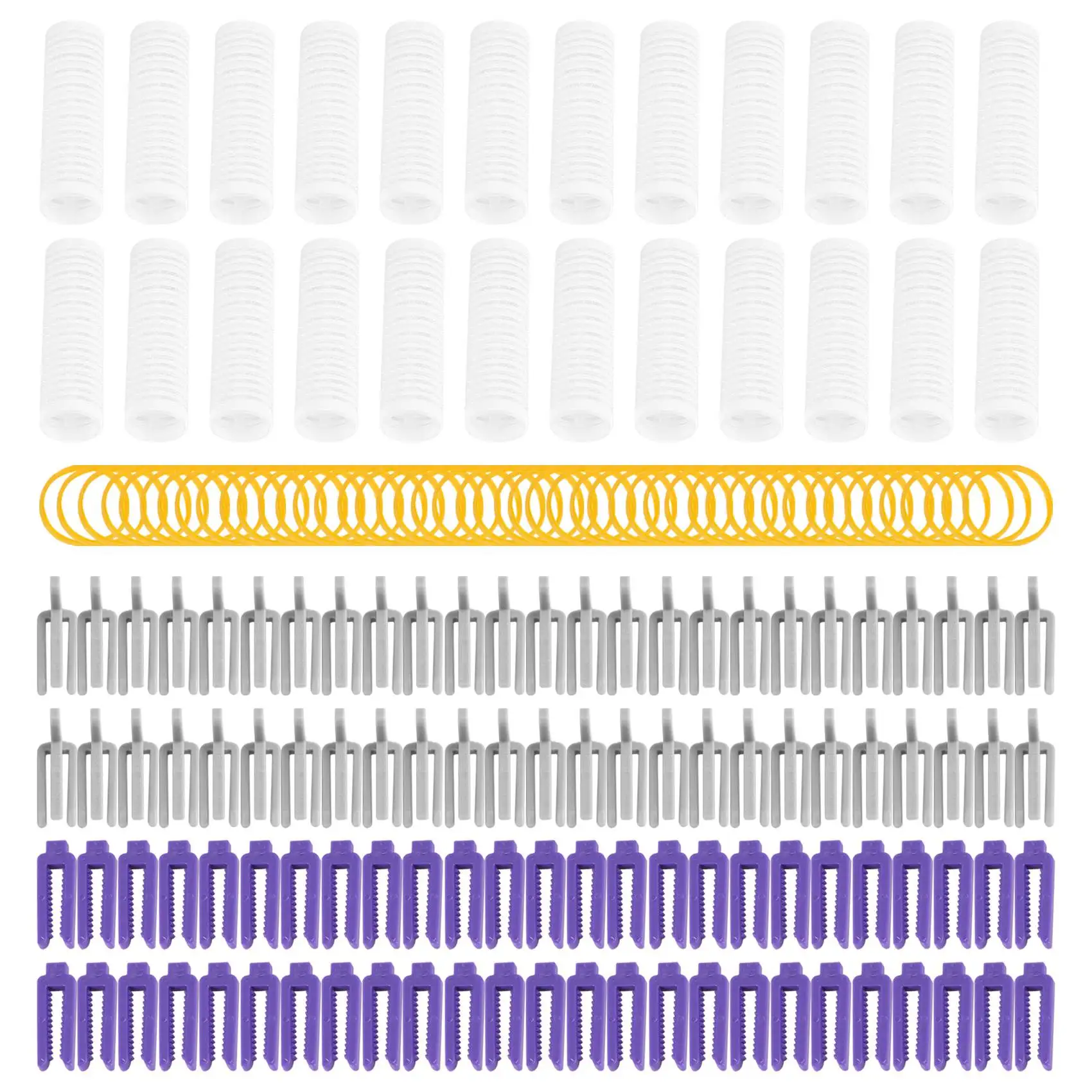 حجم كبير 24 قطعة/المجموعة صالون النايلون هوك وحلقة بكرات شعر مجموعة جذر الشعر بيرم قضبان بكرو مع مقاطع والأربطة المطاطية