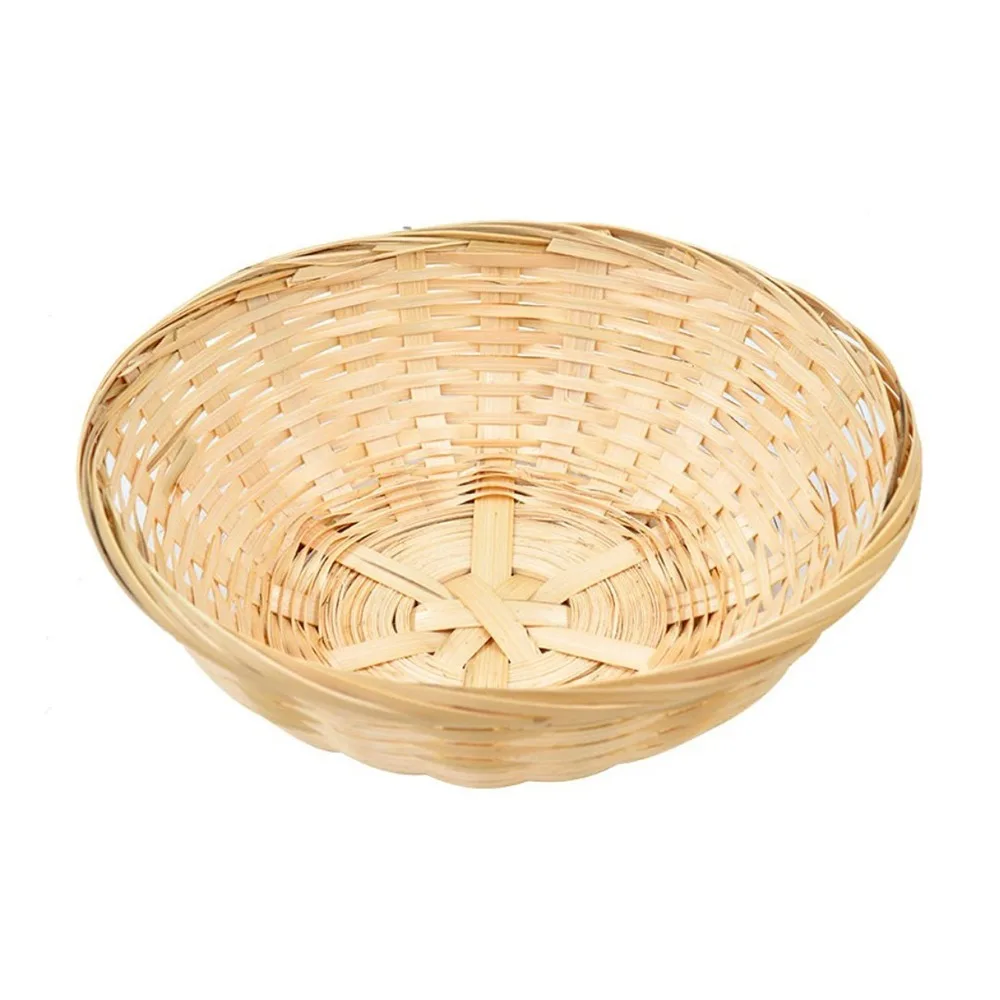 Cesta de almacenamiento de alimentos y verduras, recogedor redondo de frutas y pan, cesta tejida decorativa, decoración de escritorio, cesta de huevos