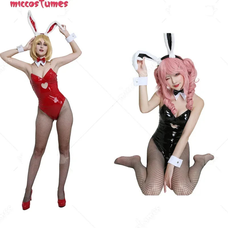 Bunny Girl Cosplay Costume pour femme, anime japonais mignon, costume de batterie, tenue trempée, noir et rouge, Mic303