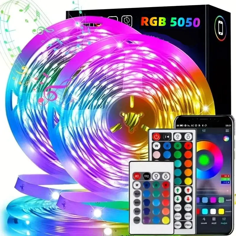 15 متر Led قطاع أضواء RGB APP 44 مفاتيح الموسيقى مزامنة التحكم عن بعد USB 5 فولت شريط مرن الشريط لغرفة الديكور إضاءة خلفية للتلفاز ديود