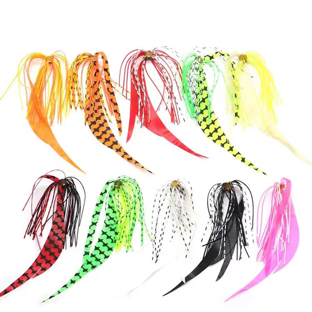 

50 шт./лот, светящаяся силиконовая юбка, ремень, вспомогательная установка, приманка для бороди, рыбалка, крючок Inchiku, морские аксессуары, рыболовные снасти