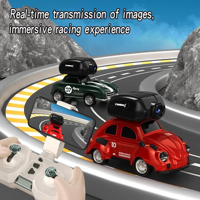 1:32 Mini RC Car 2.4GHz High-Speed Drifting Toy car with Real-time Camera and Lights Vibration Feedback Toy Cars