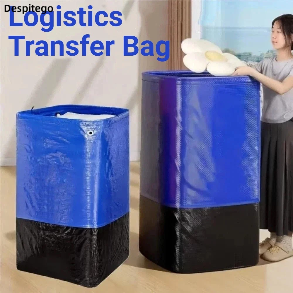 Waterproof Logistics Woven Bag Thickened Heavy-Duty Express Transfer Bag Moving Bags Reusable Moving Storage Bag Home Organizer