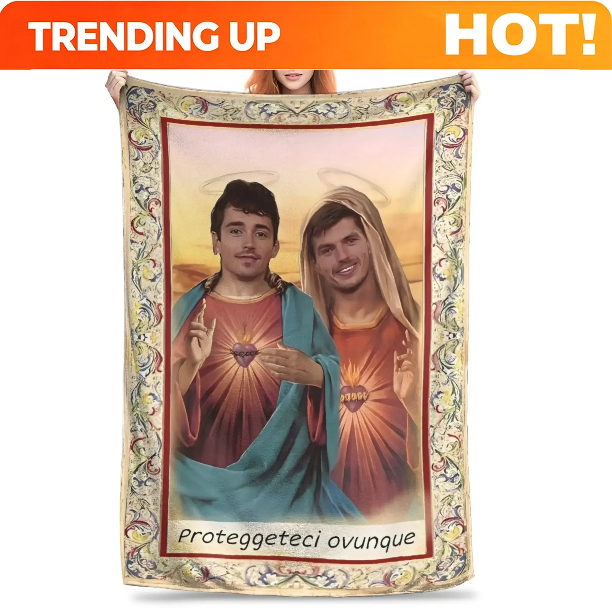 Customization Max Verstappen Charles Leclerc Blankets Soft Warm Novelty Plush Bedding Throws for Cozy Home Decor  Student Dorms