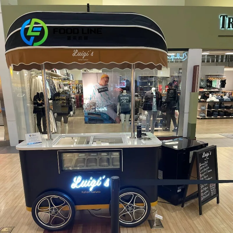 

Индивидуальная самая продаваемая тележка для мороженого с морозильной камерой - мобильная тележка для изготовления мороженого