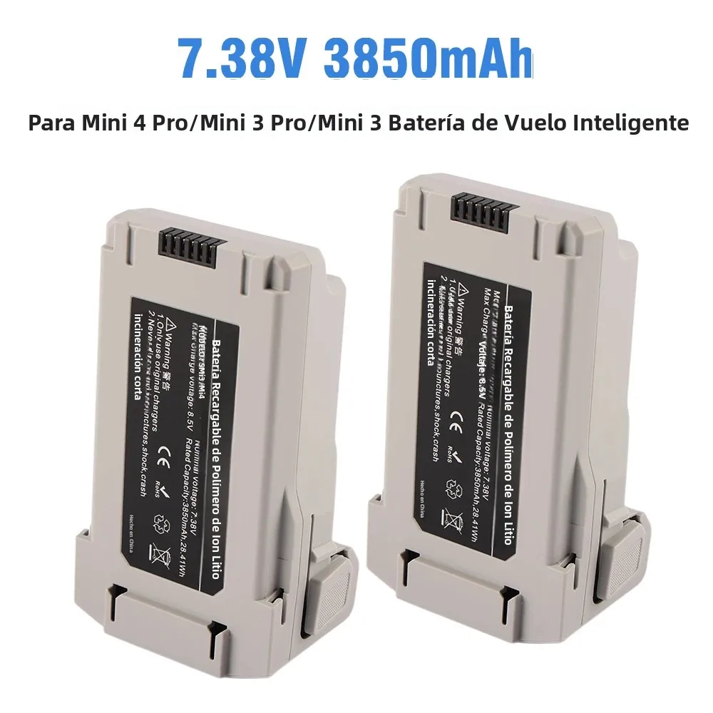 ETESBAY 2PCS SMi3 Batería para Dron DJI Mini 3/Mini 4 Pro/Mini 3 Pro Vuelo Inteligente 7.38V 3850mAh