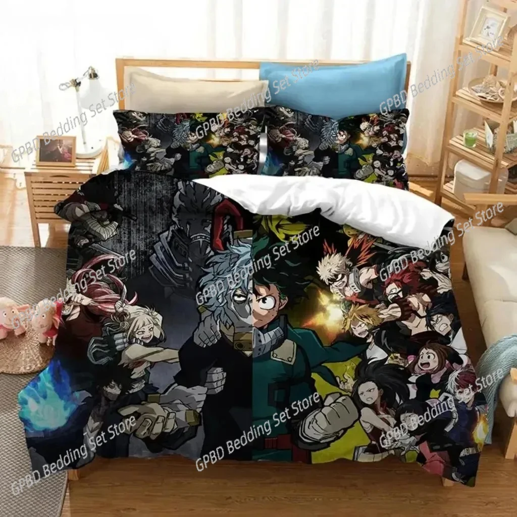 

Anime My Hero Academia Bedding Set Boys Girls Twin Queen Size Duvet Cover Pillowcase Bed Boys Adult Fashion Home Textileextile