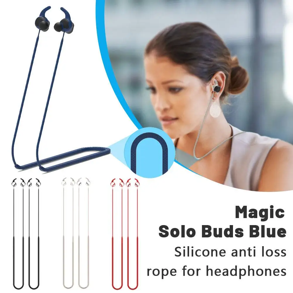 For Apple IPhone Beat Solo Buds Bluetooth Headphones Neck Extension Cord Silicone Anti-drop Cord Headphone Anti-lost Rope