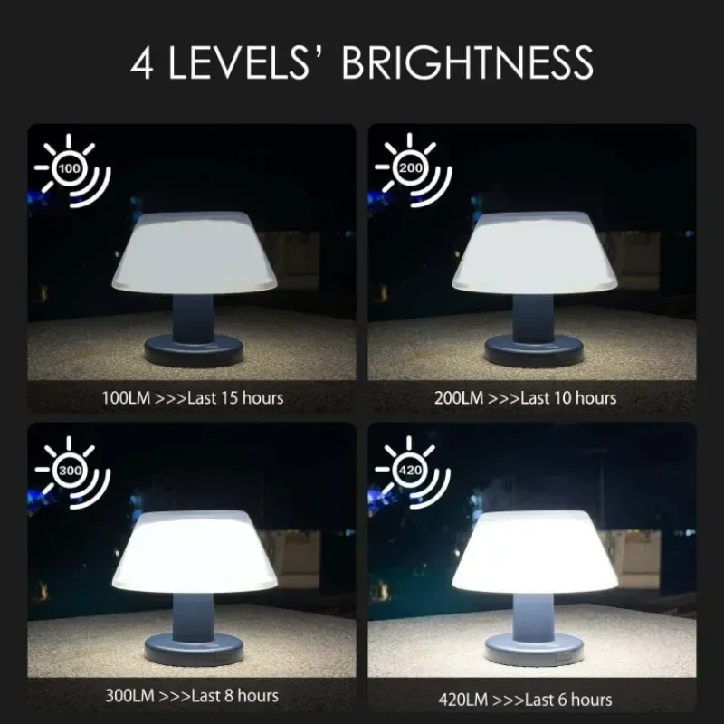 Lámpara Solar de mesa inalámbrica, luces de escritorio impermeables, LED regulable, iluminación para exteriores, lámpara de mesita de noche, Patio y jardín