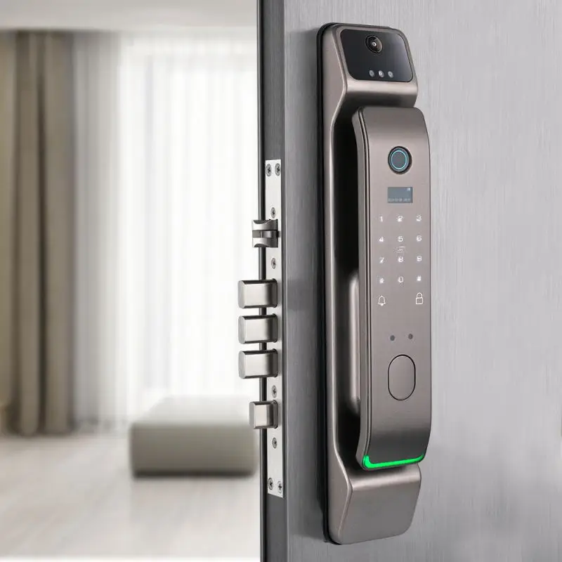 Multi Function Security  Smart Door Lock Tuya Wifi Password Card Remote Access Face Recognition Lock