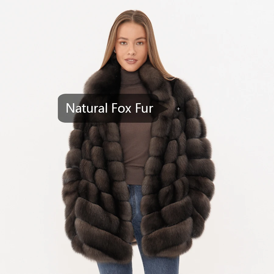 2024 neue Winter Frauen kurze Fuchs Pelz jacke echte Pelzmantel Luxus hochwertige natürliche Fuchs Pelz Kleidung