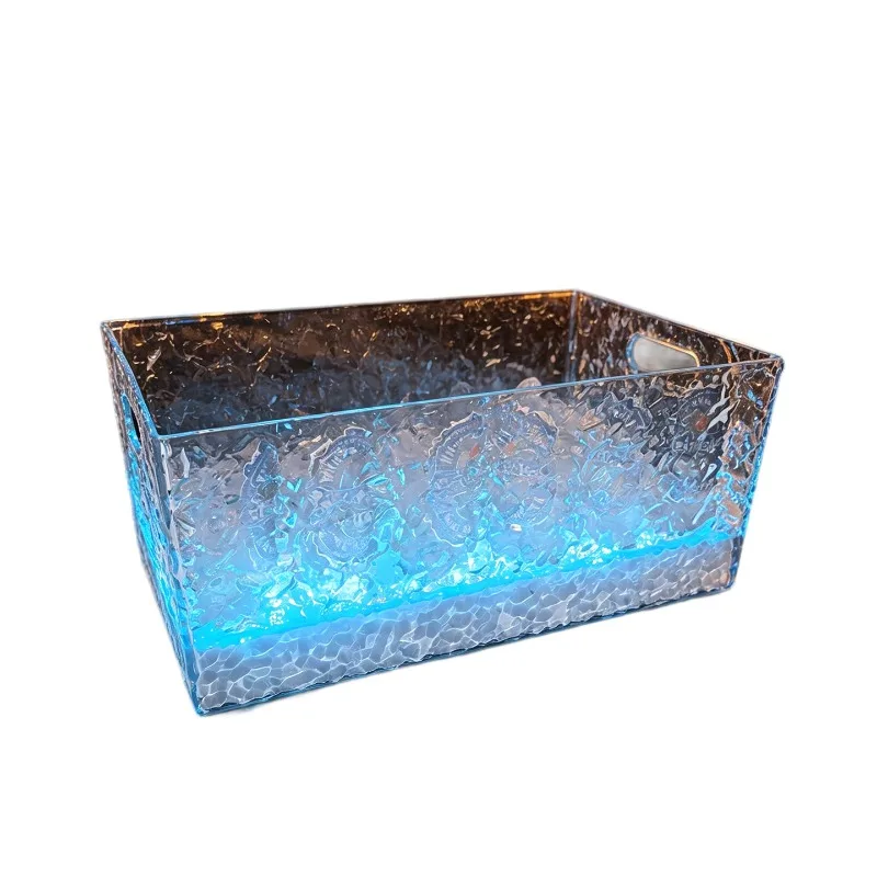 LED luminous ice bucket, acrylic 24 colorful ice pattern beer frame, champagne bucket
