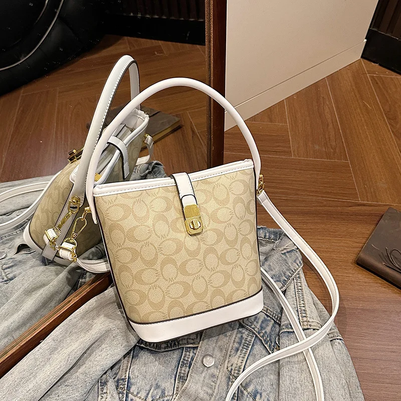 

2025 Trendy Bucket Bag - Women's Crossbody Shoulder Bag with Print Pattern, Casual Tote Purse for Work & Travel