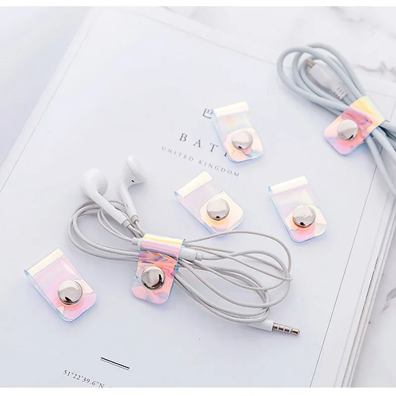 Transparent Laser Travel Accessories Cable Winder Earphone Protector USB Phone Holder Organizer Buckle Accessory Packe Organizer