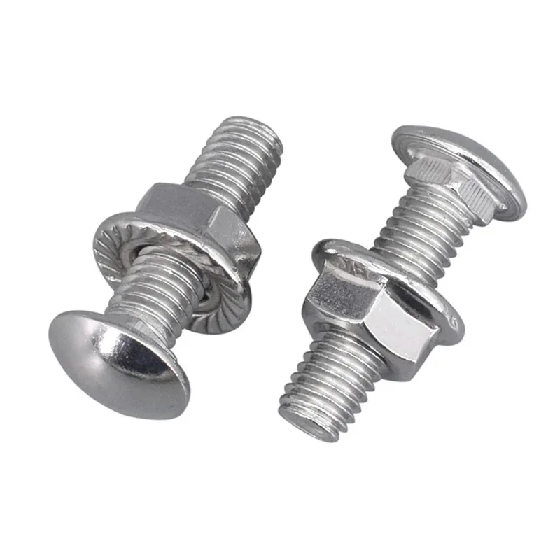 Bridge Square Neck Connecting Bolt 304 Stainless Steel Round Head Design M5 M6 M8 M10 M12