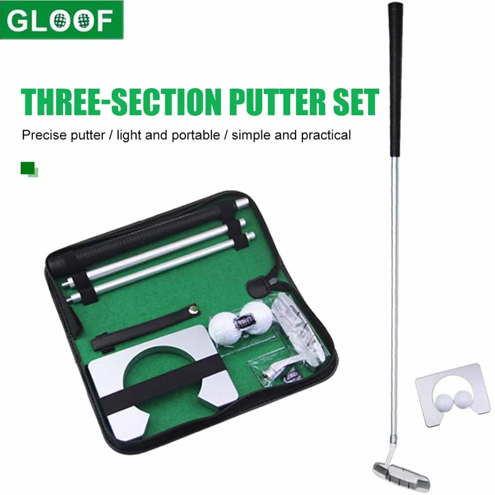 Conjunto de taco de golfe portátil mini kit prática de equipamentos de golfe com destacável putter bola para indoor/outdoor golf trainer kit