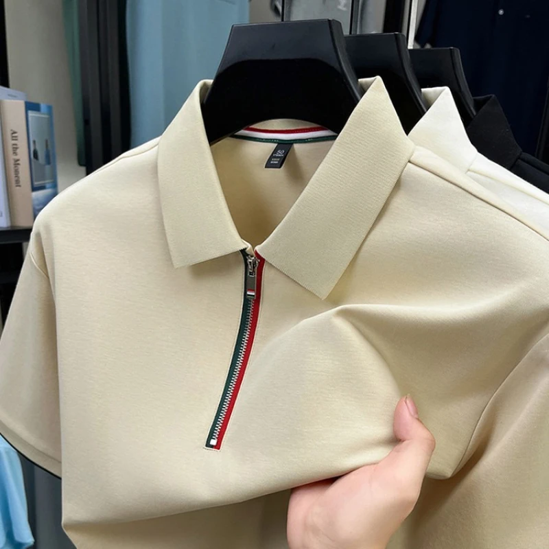 

2025 New Men's Fashion Polo Shirt - 76% Cotton Slim Fit Casual T-Shirt, Breathable Soft Knitted Top Sizes M-4XL