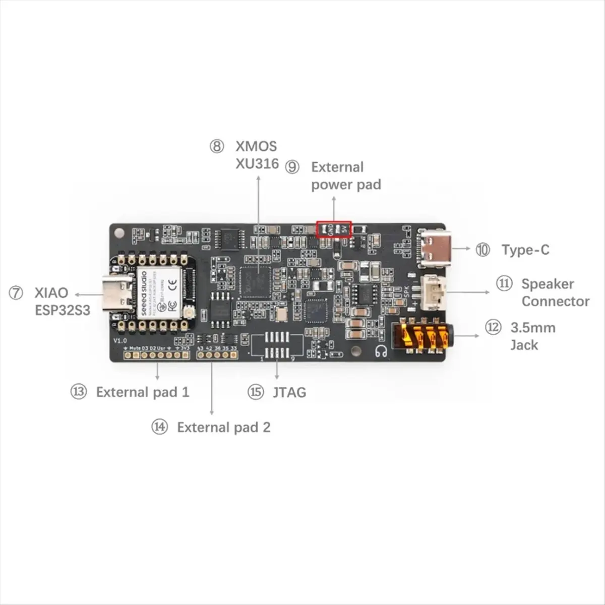 kit-assistente-vocale-swxf-respeaker-lite-esphome-con-2-microfoni-e-xiao-esp32s3-pre-saldato