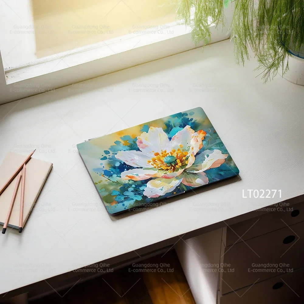 2 PCS Bestseller 3D Flower Stickers for Laptop Aesthetic Self-Adhesive Reusable 15.07x10.82