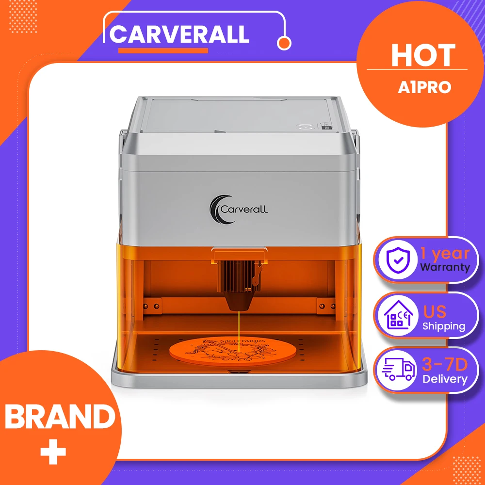 Grabador Láser Carverall A1PRO de 10W con Cámara HD, Cortador de Escritorio Cerrado Clase 1, 15000mm/min Plug & Play, Control por Aplicación WiFi, para Madera, Cuero, Acrílico, Metal Pintado, 3 Niveles de Altura, para Bricolaje en Casa y Pequeñas Empresas