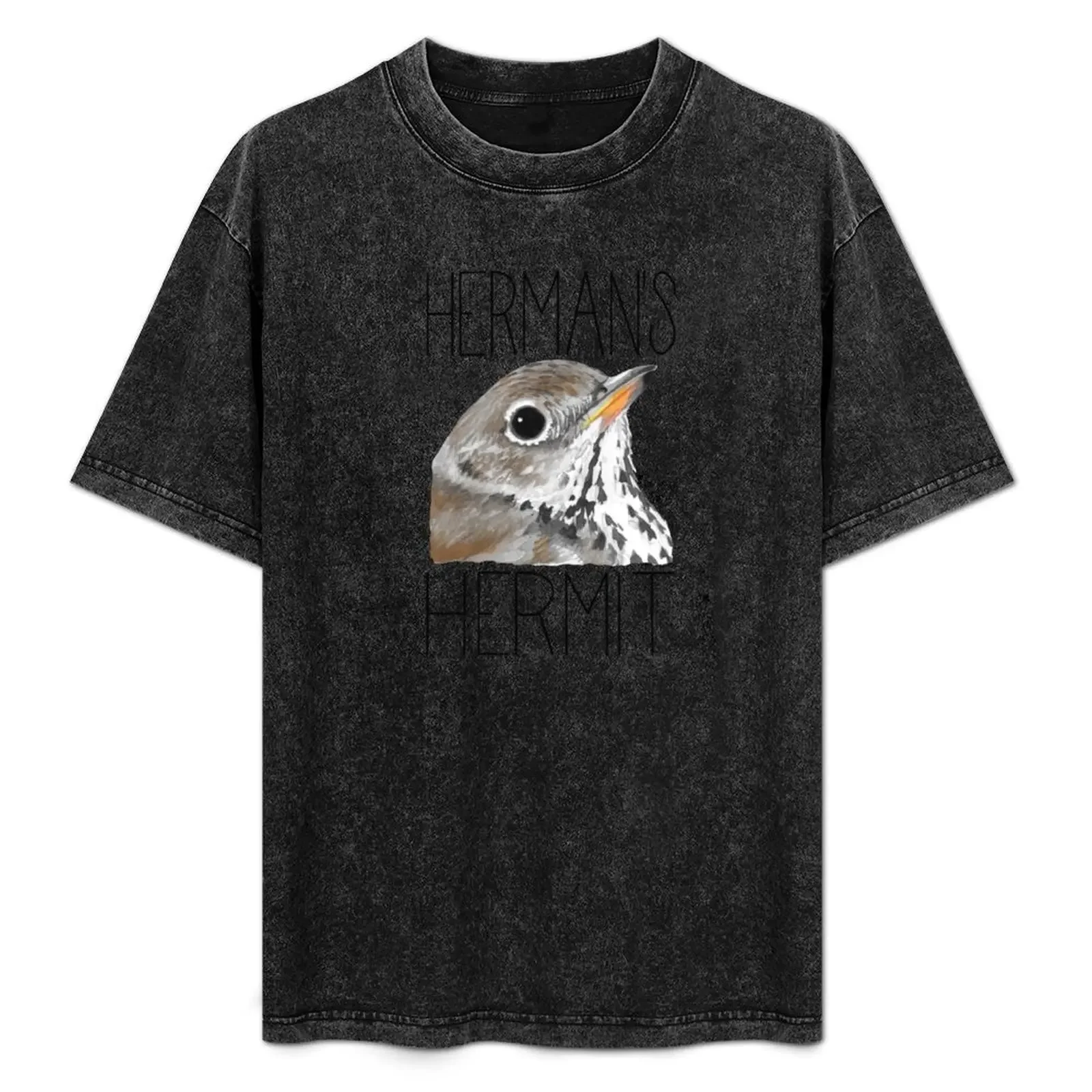 

Herman's Hermit Thrush T-Shirt summer tops graphics plus size tops vintage mens white t shirts