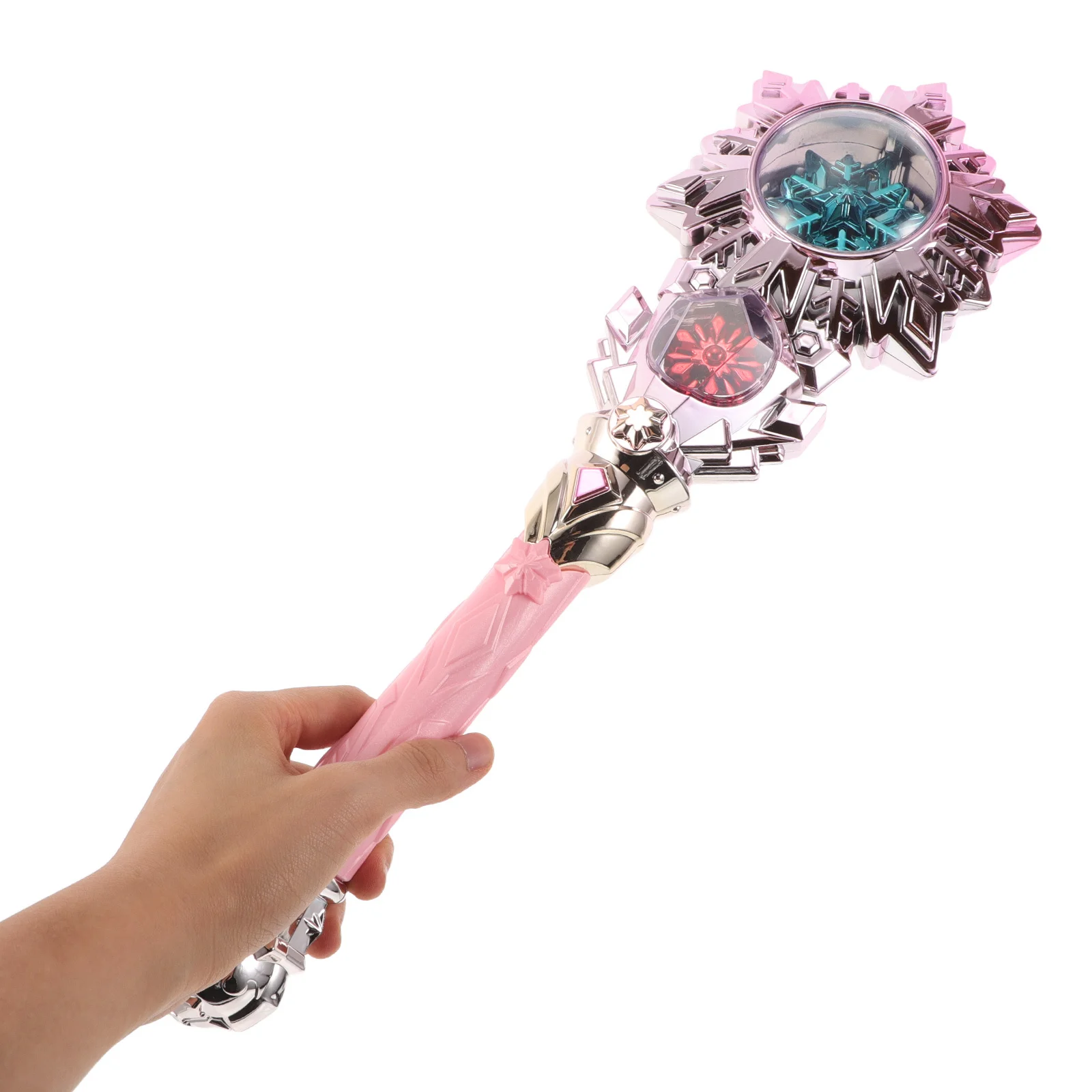 عصا الأميرة المتوهجة على شكل ندفة الثلج، عصا موسيقية مضيئة للفتيات، زي خرافي للعب في الهواء الطلق، عصا حفلات أعياد الميلاد