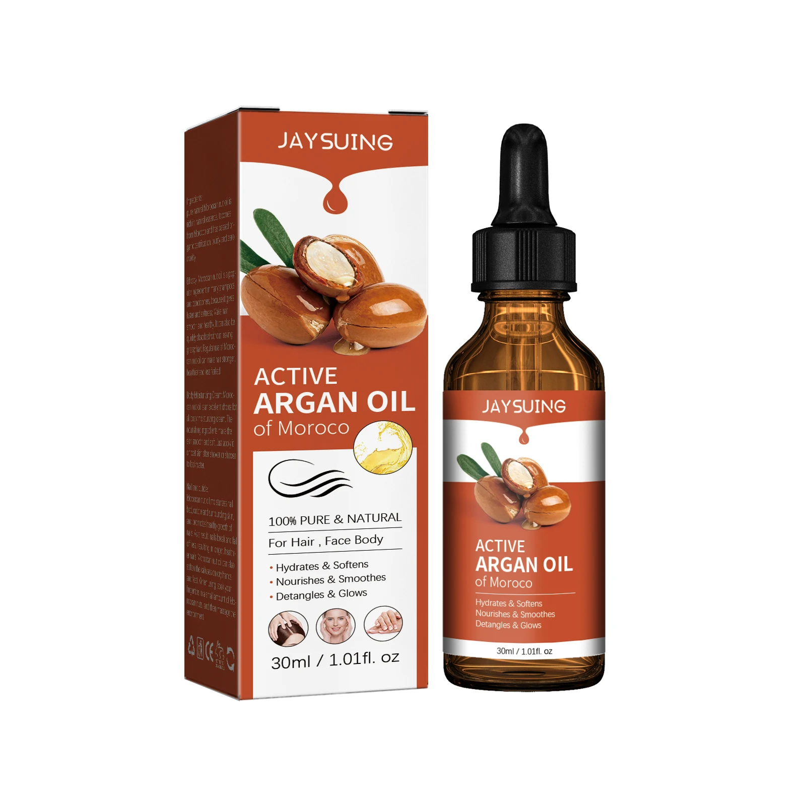 Active Argan Oil Hair Moisturizing Dry Split Hair Nourish Face Body Damaged Skin Soften Smoothing Multi Use Massage Essence Oil