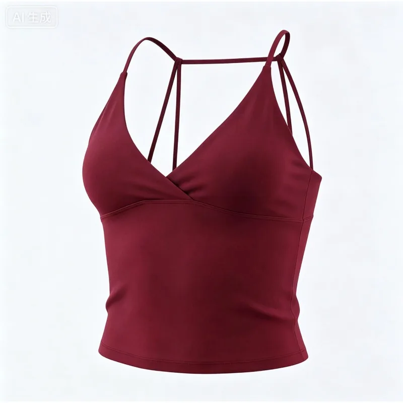 Women Seamless Padded Cross Back Sports Vest Sexy Backless Yoga Top High Stretch Camisole Summer Running Gym Workout Fitness Top